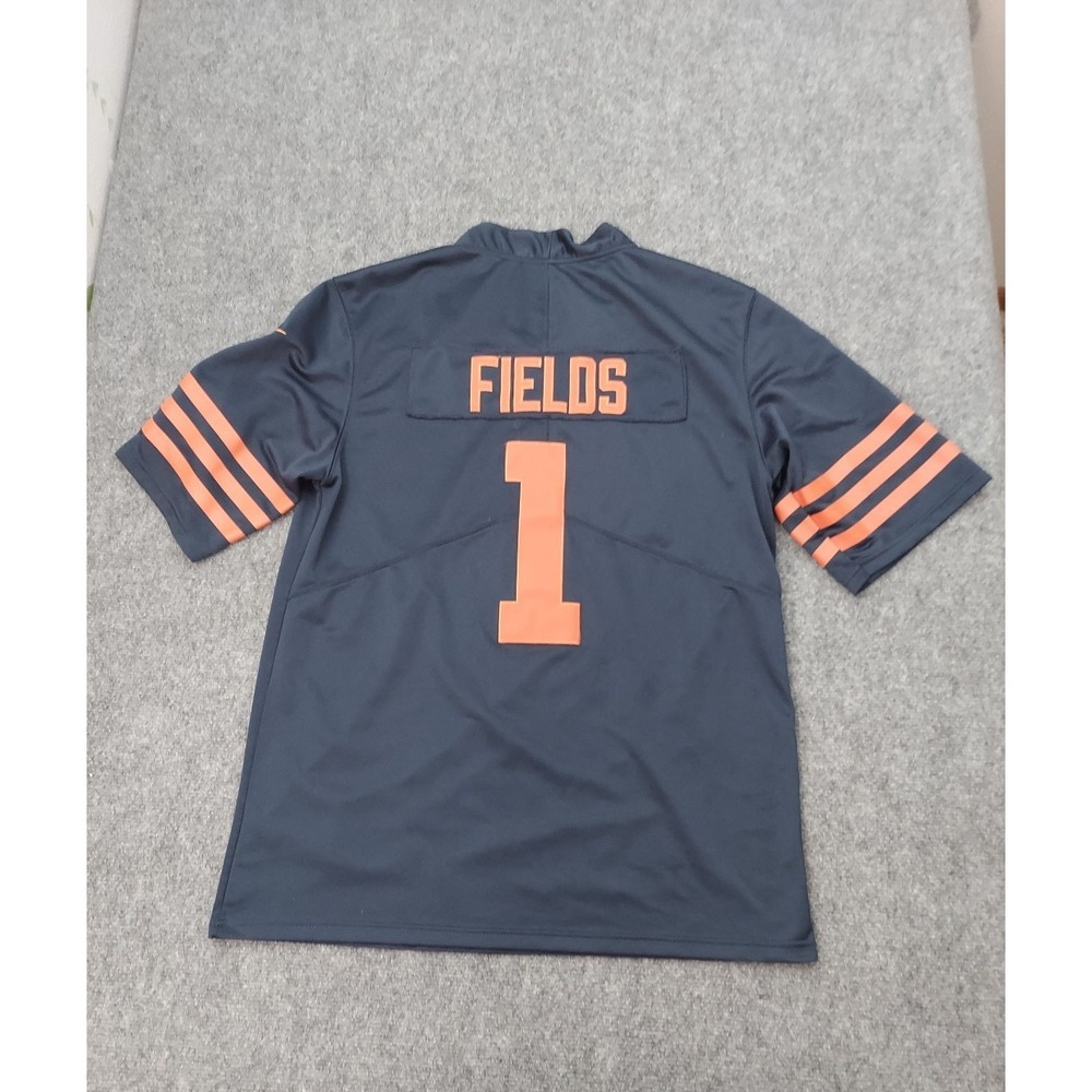 Chicago Bears Justin Fields Nike NFL Jersey Mens Large #1 Blue Swoosh - Picture 2 of 13